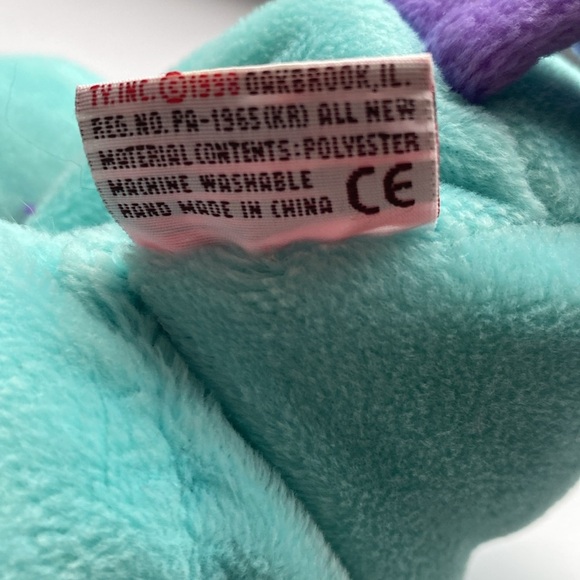 Ty Pillow‎ Pals Squirt Elephant Vintage 1998 Blue Purple Plush Stuffed Animal - Picture 4 of 7